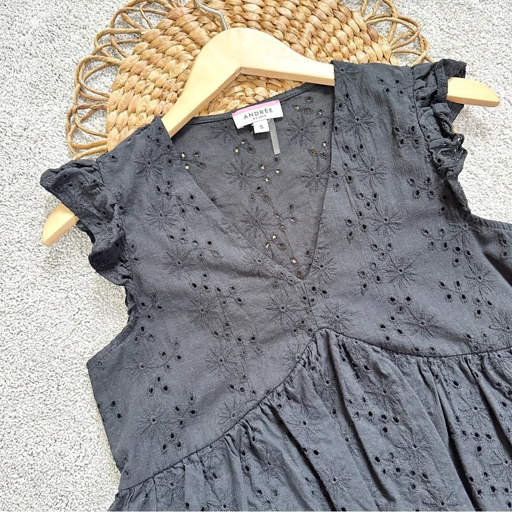 Andree By Unit Eyelet Flutter Sleeveless Floral B… - image 4